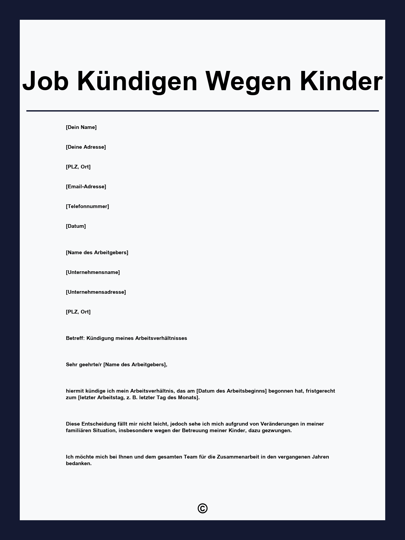 Job Kündigen Wegen Kinder
