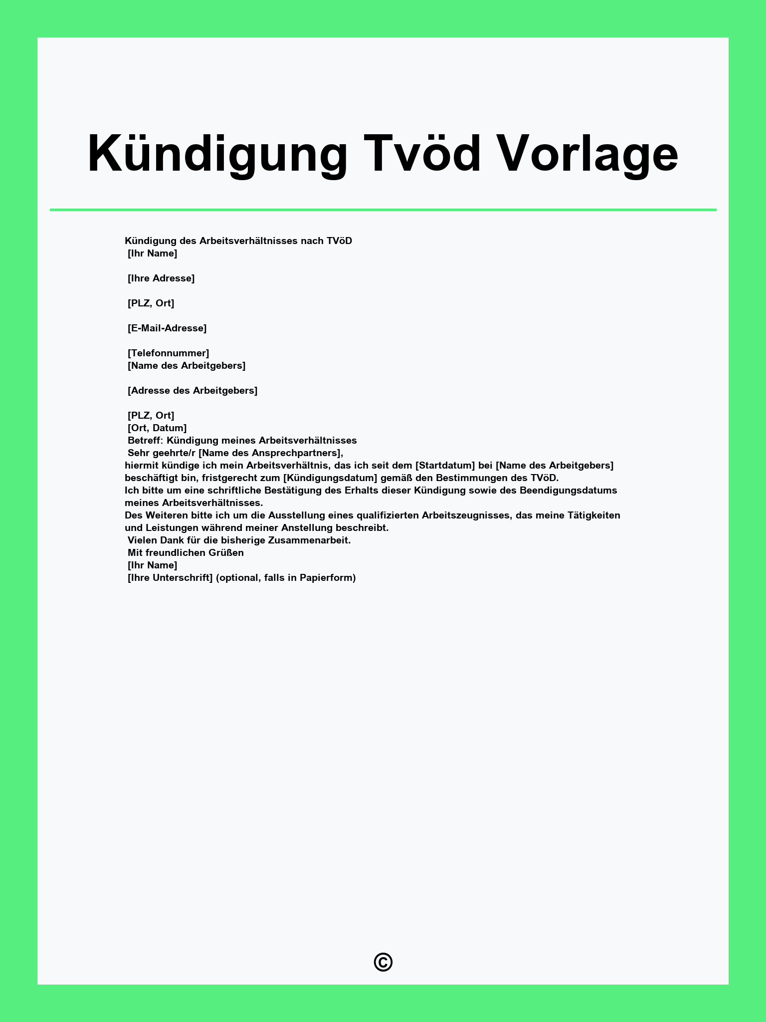Kündigung Tvöd Vorlage