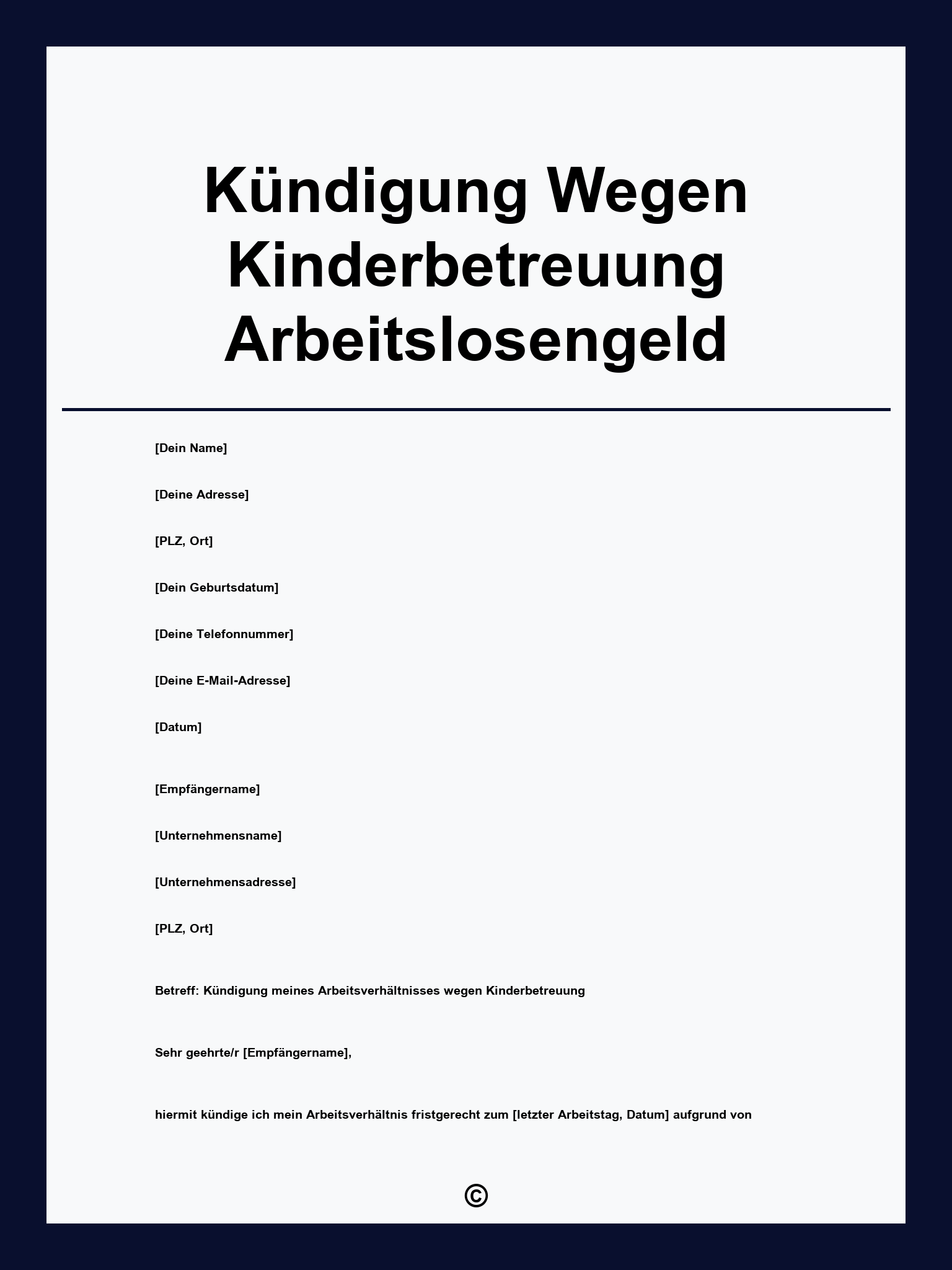 Kündigung Wegen Kinderbetreuung Arbeitslosengeld